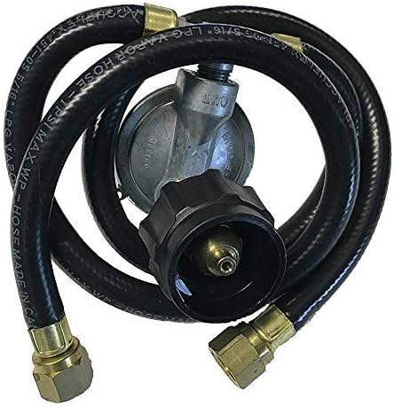 Gas Grill Dual Propane LP Gas 21" Hose and Vertical Gas Regulator Assembly
