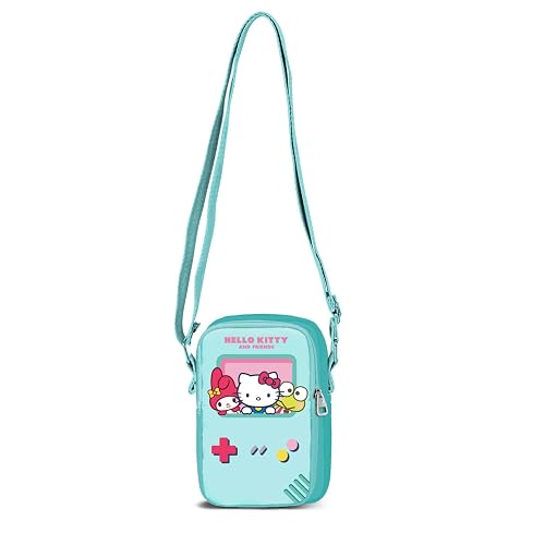 Hello Kitty Videogame-Phone Crossbody Bag Lite, Turquoise, 13 x 19 cm