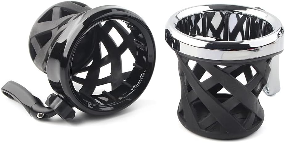 Motorcycle Water Bottle Bracket Drink Cup Holder Handlebar Beverage Support Stand Coffee Mount for Goldwing GL1800 Road King Electra Glide Sportster Dyna Softail(Black)