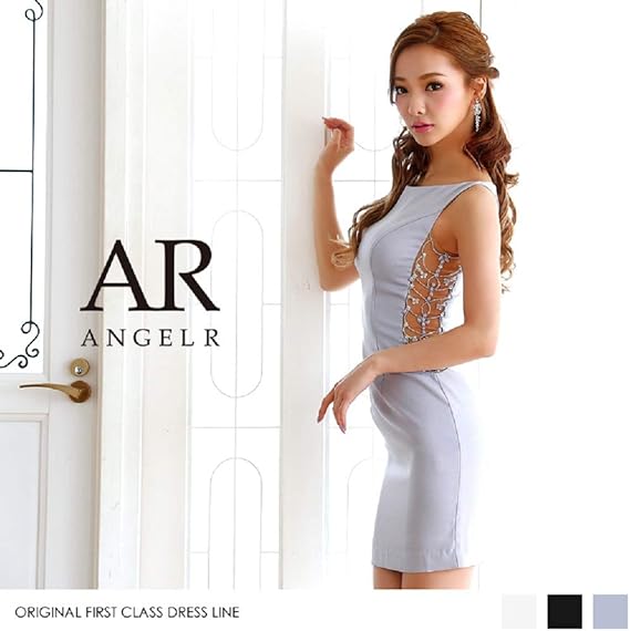 Amazon Co Jp 脇シースルービジュータイトミニドレス ノースリーブ ビジュー ストーン ワンピース 細い ストレッチ 伸縮性 パーティー 女子会 エンジェルアール Ar25 服 ファッション小物