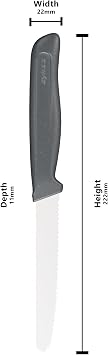 Zyliss Serrated Tomato Knife Sharp German Stainless Steel Blade with Sustainable Wheat Straw Non-Slip Handle Safety Cover Included Dishwasher Safe 4.3 inches