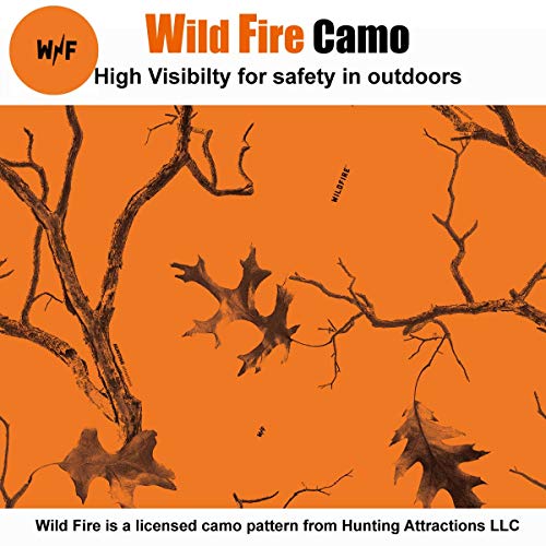 Edtrek Reversible Wool Tech Beanie Hat - Windproof Wool And Fleece Camo Beanie For Winter (Blaze Orange With Wildfire Camo), One Size #TOP4