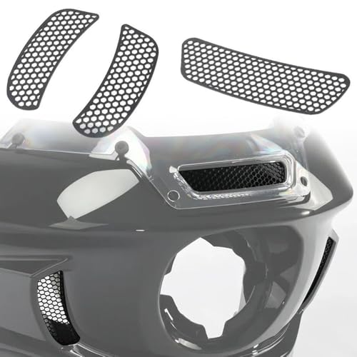 Image of Front Vent Trim cover kit Side Headlight Fairing Vent Screen Mesh Grill Compatible with Harley Softail Low Rider ST FXLRST 2022-2025,For Softail Low Rider El Diablo FXRST 2022, 3pcs