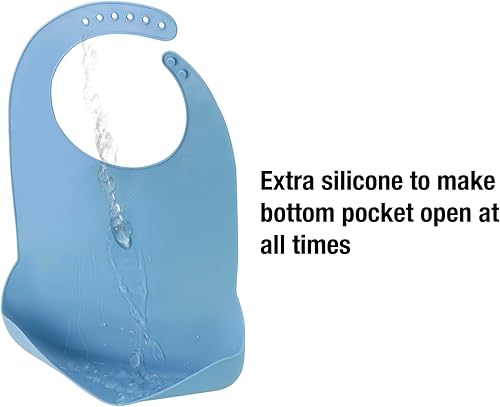 Miniatura 4 de Emptycolor Babero de silicona para adultos para hombres y mujeres, babero impermeable con receptor de alimentos, ajustable y lavable, baberos para