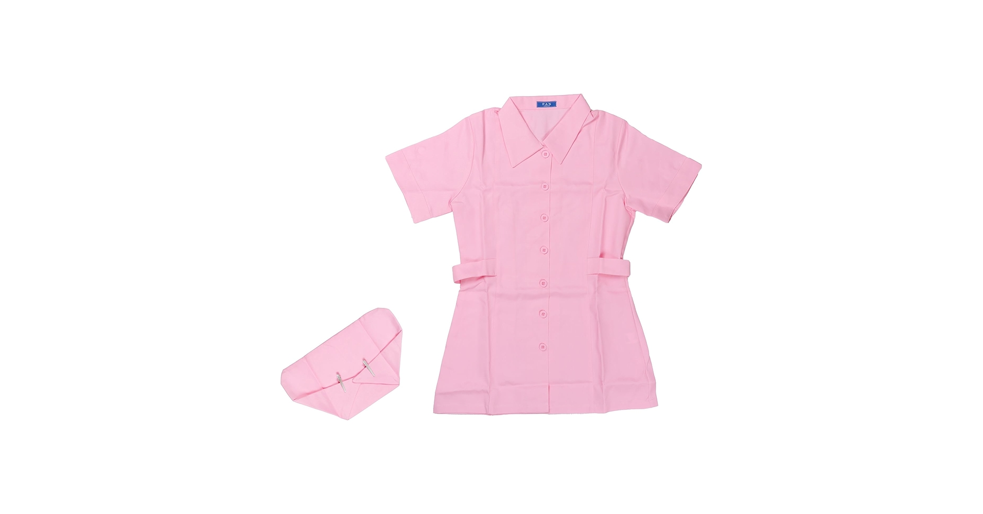 膝丈ナース服　薄ピンク色 膝丈ナース服 薄ピンク色