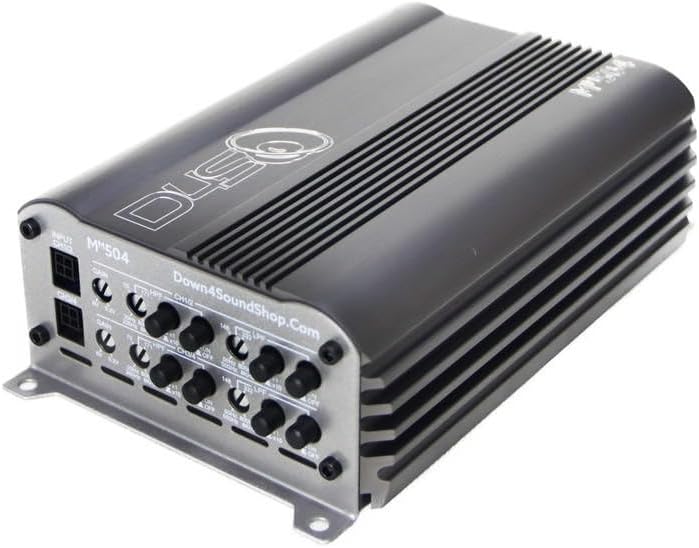 Down4Sound MM504 Mini Maxx Gray 300W RMS Mini 4-Channel Car Audio Amplifier