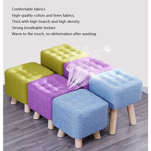 Tabouret repose-pieds ottoman carré coton lin gris canapé maison