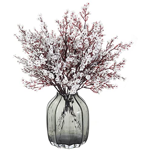 JAKY-Global Babys Breath Silk Artificial Flowers Bulk 12pcs for Fall Decor Fake Flower Bouquet Bulk for Home Kitchen Indoor Bouquet Floral Arrangement Table Centerpieces Party Decor(Silver 12pcs)