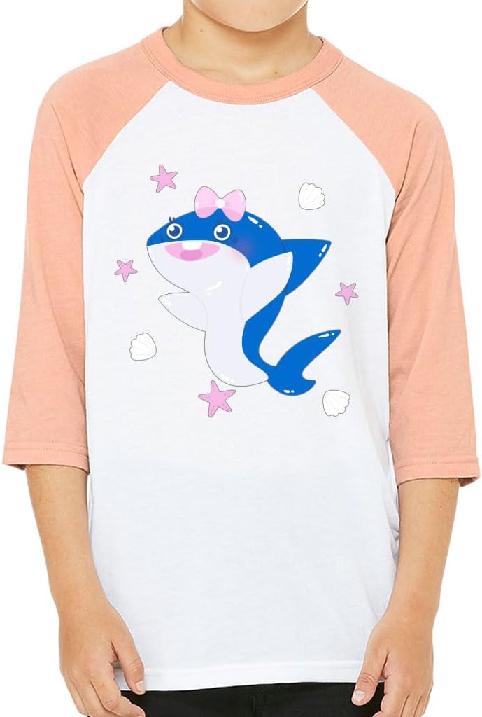 Cute Shark Kids' Baseball T-Shirt - Unique Gifts - Best Gifts for Kids