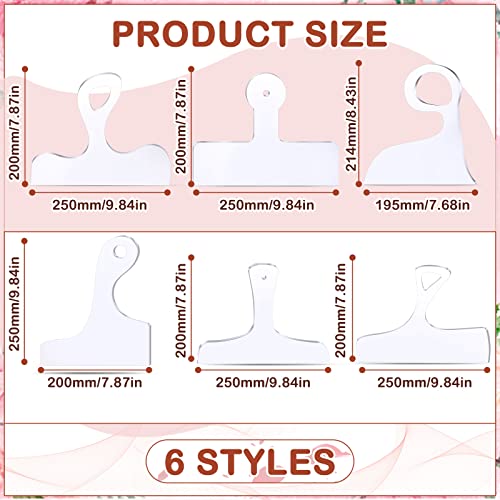 frienda 6 pcs charcuterie board template acrylic router template cutting board for woodworking thick handle with 3 pens angled curvy stencils guide tools for kitchenclassic