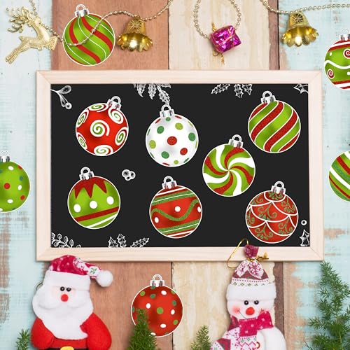 Recortes de bola de Natal, quadros de avisos de Natal, decorações de sala de aula, recortes de féria