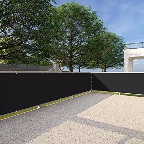 Patio Deck Balcony Privacy Screen 3'x15' Outdoor Yard Pool Porch Fence Privacy Screen for Backyard Chain Link Fence with Zip Ties Black