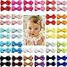 JOYOYO 50 clips para el pelo de bebé mini lazos de 5 pulgadas con cinta completa cubierta antideslizante clips de pelo pequeños para el pelo del bebé, niños pequeños