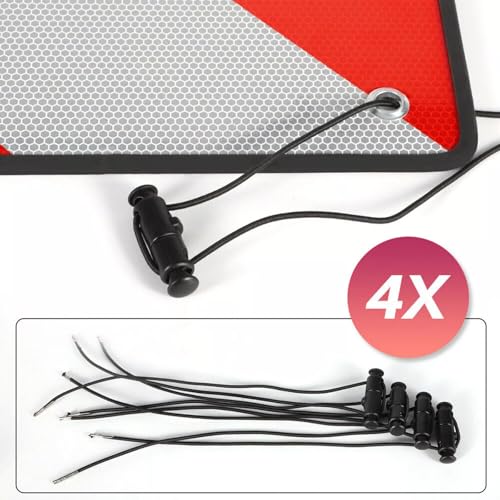 3in1 Warntafel für Italien UND Spanien + Portugal | Aluminium, 50x50cm, reflektierend | Für Fahrradträger/Heckträger, Wohnmobil