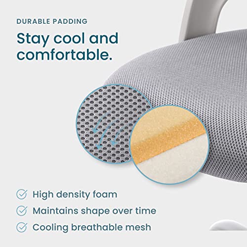 Office Chair Desk Chairs Mesh Computer Desk Chair With Wheels Ergonomic Office Chair Height Adjustable Swivel Task Chair With Mid Back, 90° Flip-Up Arms And Lumbar Support, Grey #TOP3