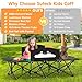 Suteck Kids Camping Cot, Comfortable Toddler Cot Bed Easy to Store and Use, Portable Sleeping Cot with Guardrail, Lightweight Bed for Outdoor Indoor Home