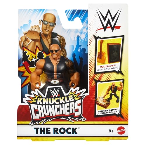 Figurine WWE The Rock Knuckle Crunchers de 4 pouces pour combat articulé