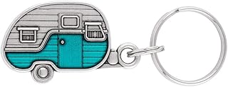 DANFORTH Little Camper Keychain, Handcrafted Pewter (Teal) - 2 3/16â€ Long by 1 Â¼â€ Tall, Made in USA