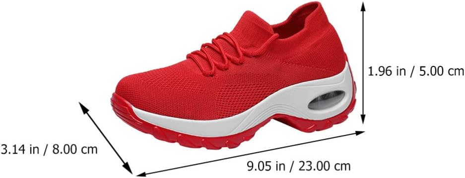 Holibanna 1Pair Casual Sports Shoes for Women Lace-up Fashion Sneakers Comfortable Outdoor Footwear with Chic Low-Cut Design for Long Walks and Travel Red
