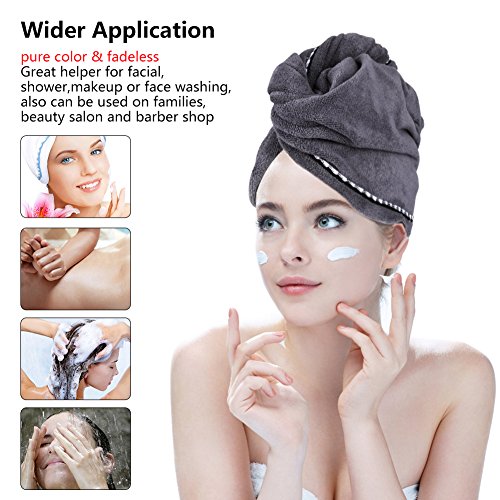 image for 2 Pack Hair Towel Wrap Turban Microfiber Drying Bath Shower Head Towel