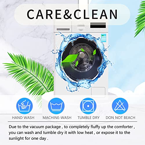 Muginyu Ombre Blue Comforter Set Queen Size,8 Pieces Bed In A Bag Gradient Navy Abstract Art Painting,All Season Reversible Boho Farmhouse Bedding Set #TOP7