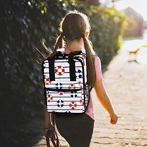 Sac à dos pour garçons à rayures marines et bretelles réglables multicolore 35.5 cm - 7