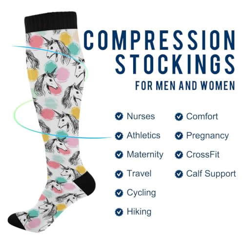 Image of Wusikd Pirate Skulls Compression Socks for Women and Men Circulation Cute Long Socks for Athletic Running 1