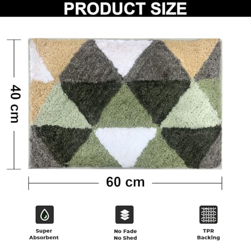 Image of Luxe Home Super Soft Canada Triangle Bath Mat Non-Slip Machine Washable Bathroom Mat for Home, Bedroom and Living Room (40x60 cm) - Pack of 1