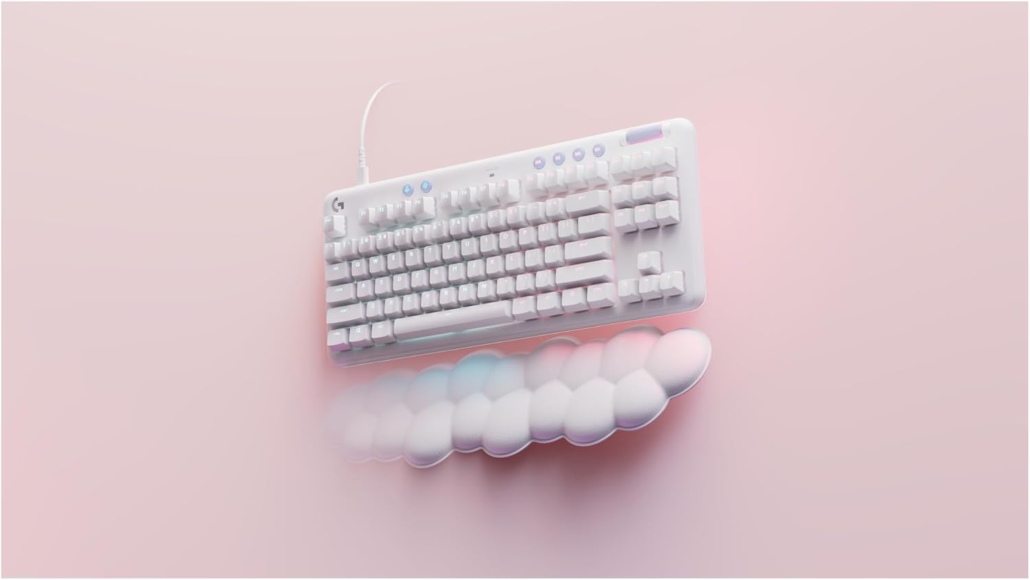 Logitech G G713 Teclado para Gaming con Cable con Iluminación LIGHTSYNC RGB | Interruptores Linear (GX Marrón) y Reposamanos Para Teclado, Compatible Con PC y Mac, QWERTY Español – Blanco Niebla 7