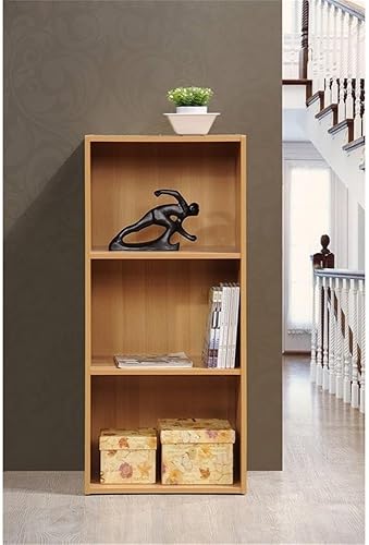 Miniatura 9 de Pemberly Row Estantería de madera con tres estantes en acabado caoba