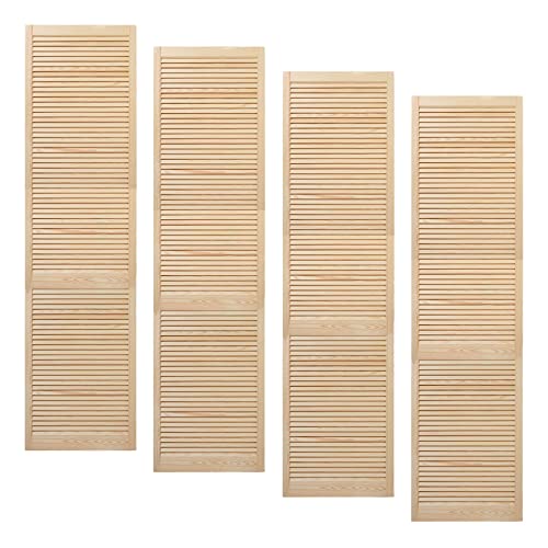 ben+camilla.com Lamellentür Holztür Natur 242,2 x 59,4 cm mit offenen Lamellen für Regale, Schränke, Möbel | Kiefer Holz unbehandelt | Vierer Paket 4-er Pack