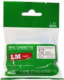 LM Tapes - 1/2' (12mm) Black on White Compatible M Tape for Brother PTM-95, PTM95 Label Maker