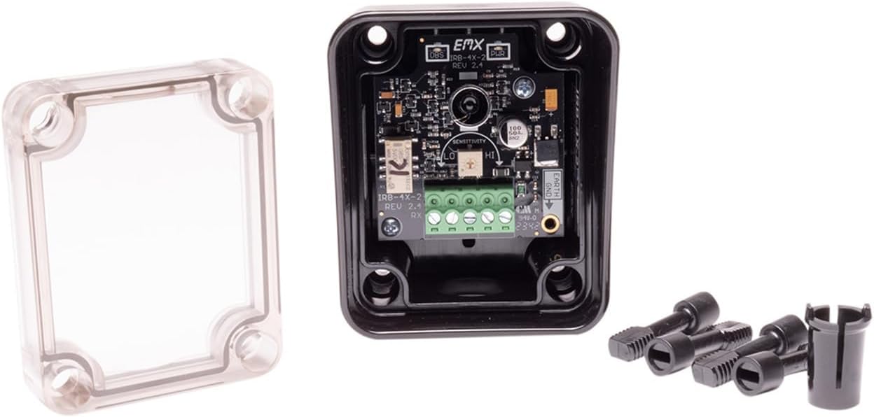 EMX IRB-4X2 Thru Beam Photoeye Kit, Built-in Hoods, 12-24 VDC/AC, Dark Gray