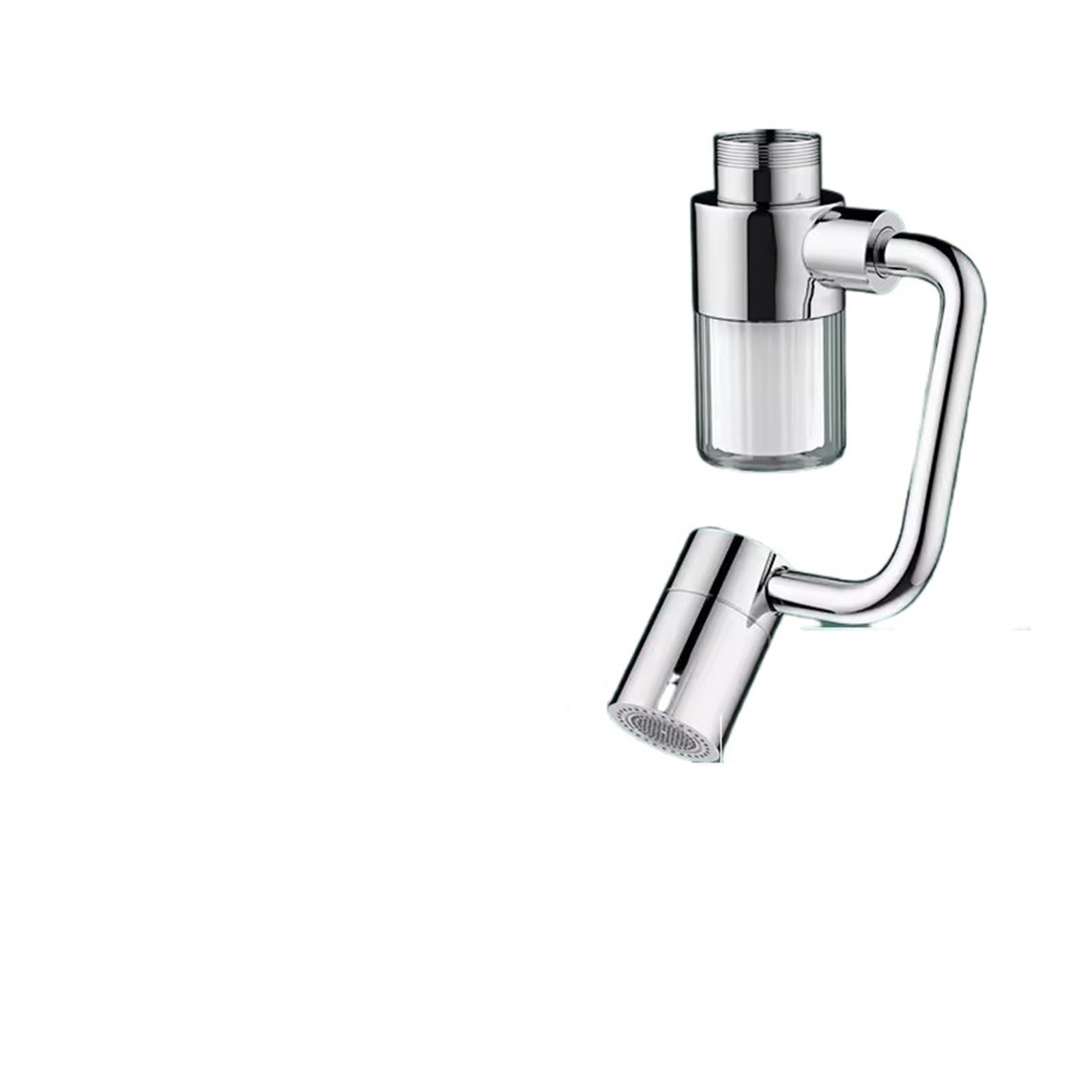 Extensor de grifo purificador agua giratorio 1440° metal con filtro, boquillas 2 modos, extensión, aireador para Cocina(Silver)