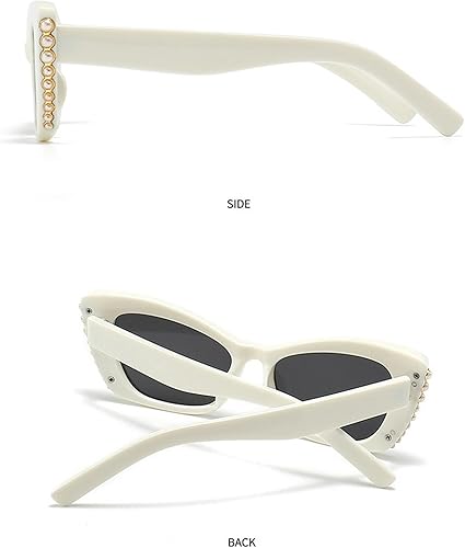 Miniatura 4 de Gafas de sol de perlas de moda para mujer, gafas de sol vintage lindas para hombre, gafas de