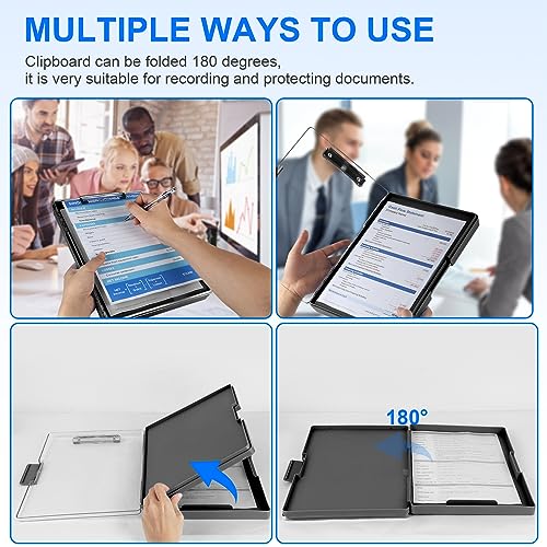 Clipboard with Storage, Heavy Duty Clip Boards 8.5x11 with 2 Storage Case, Clear Visible Top Panel Storage Clipboards, Smooth Writing for Work, Office Supplies, School Supplies image 3