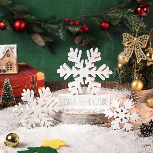 4-PCS-Wooden-Snowflake-Decor-Winter-Farmhouse-DecorWhite-Christmas-Decoration-Retro-Wood-Snowflakefor-Tiered-Tray-Decor-Centerpiece-Table-White 4 PCS Wooden Snowflake Decor Winter Farmhouse DecorWhite Christmas Decoration Retro Wood Snowflakefor Tiered Tray Decor Centerpiece Table White
