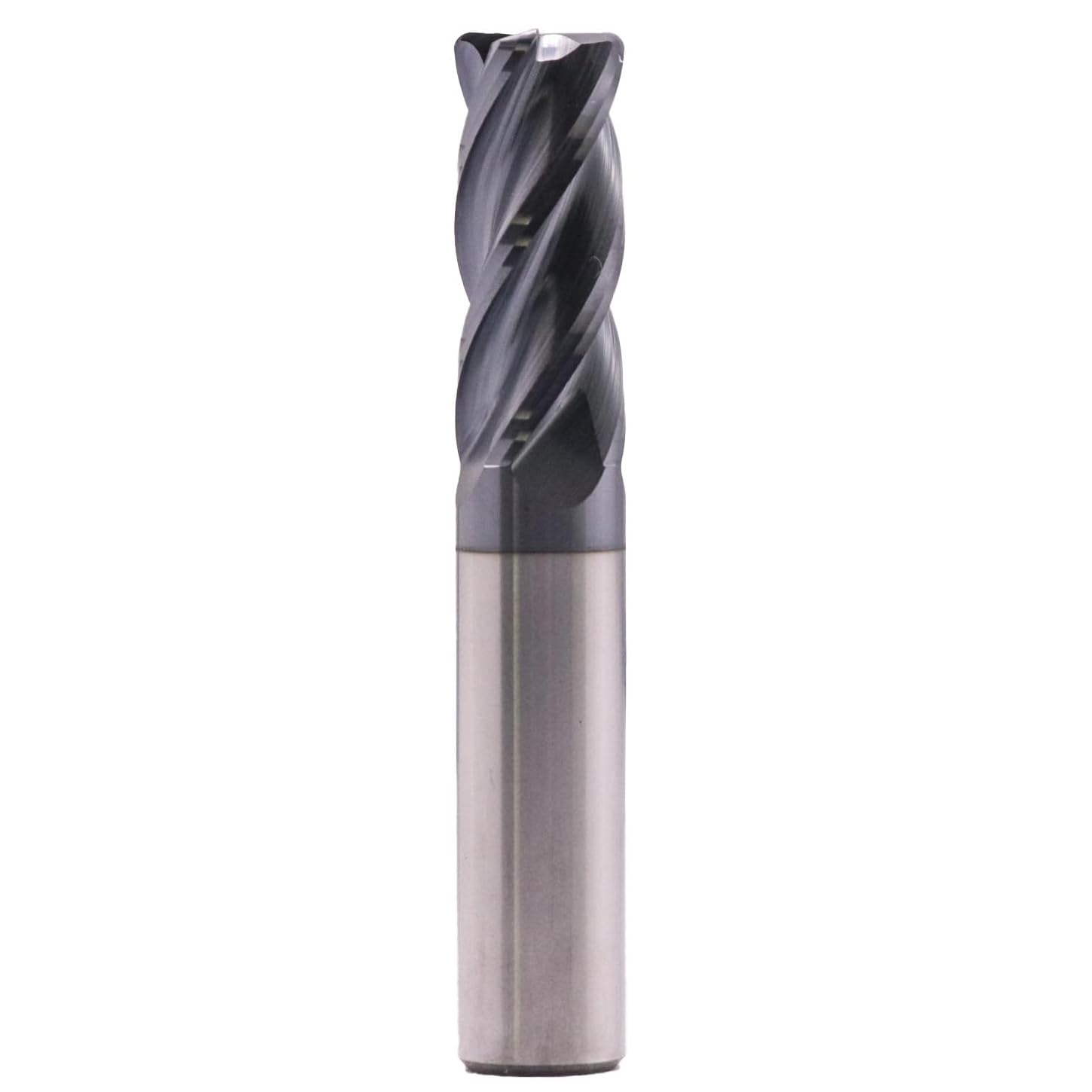 High Performance Solid Carbide Corner Radius End Mill - AlTiN Coated, 30 Degree Helix, .060" Corner Radius, 4 Flute, 1/2" Cutting Diameter, 1/2" Shank Diameter, 1" Length of Cut, 3" Overall Length