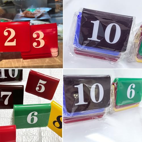 Dwustronne akrylowe stojaki na numery na stół - oznakowanie ślubne i restauracyjne (1-10 i 31-40) - idealne do kawiarni, barów i wydarzeń - wyświetlanie numeru recepcji