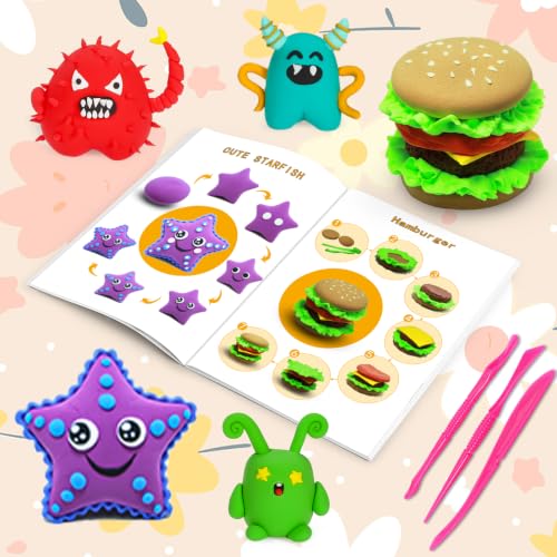 Image of ifergoo Air Dry Clay, 24 Colors Magic Foam DIY Molding Clay for Slime