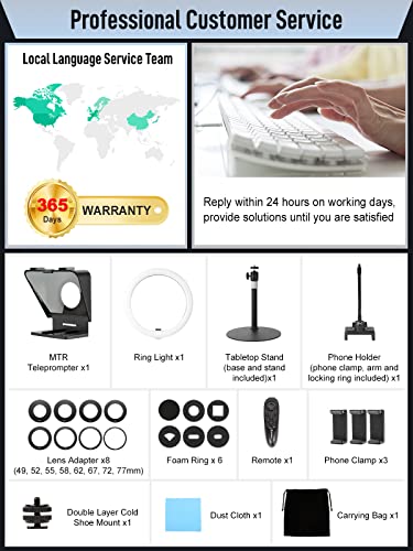 Teleprompter con Luce ad Anello, MOMAN MTR Mini