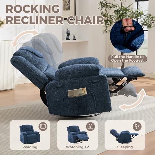 Sillón reclinable con masaje Azul miniatura 5