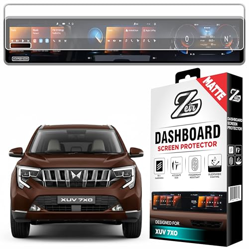 Image of ZEIR MATTE Screen Protector Compatible with MAHINDRA XUV 7XO Model - 12.3 Inch Triple Screen Long Display Guard Dashboard Touchscreen Accessory 2026+ (With Adrenox+ Badge Cutout) [Not Tempered Glass]