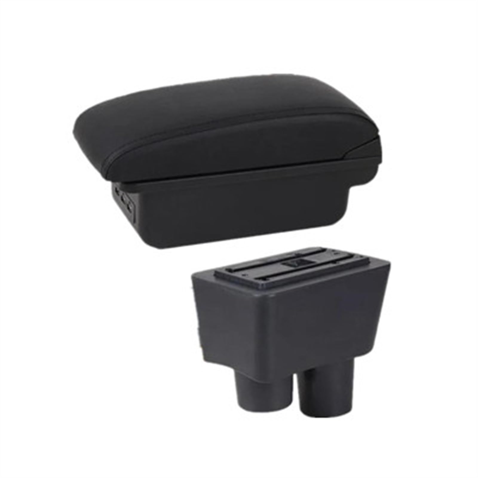 NOHEEU Car Central Armrest Box Storage Accessories Interior Details Retrofit Parts For Almera For Versa(B1 black line 3USB)