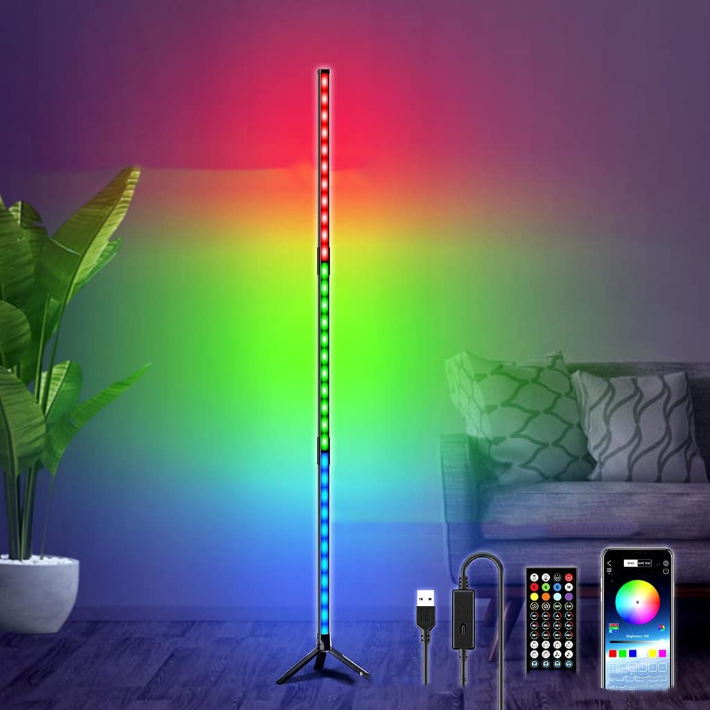 Lámpara de pie de esquina RGB para iluminar rincones oscuros con estilo moderno 8