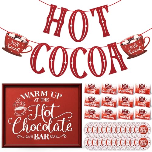 Moinchore Glitter Hot Chocolate Bar Kit Decorations with Banner, Bar
