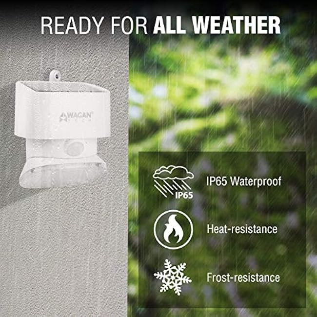 Wagan EL8569 2000 Lumen Solar Wall Light Solar Outdoor Light LED Waterproof Motion Sensor Security Lights Bright Solar Wireless Flood Wall Lights