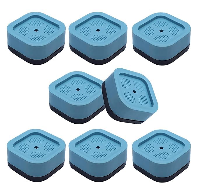 Image of Heavy Duty Bed Risers & Furniture Risers Stackable Table Leg Extender for Beds,Refrigerators, and Furniture Anti-Vibration Floor Pads, Noise Cancelling, Non-Slip Protector for Hardwood Set of 8