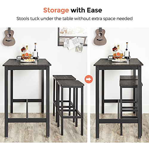 image for VASAGLE Bar Stools, Set of 2 Bar Chairs, Kitchen Breakfast Bar Stools 