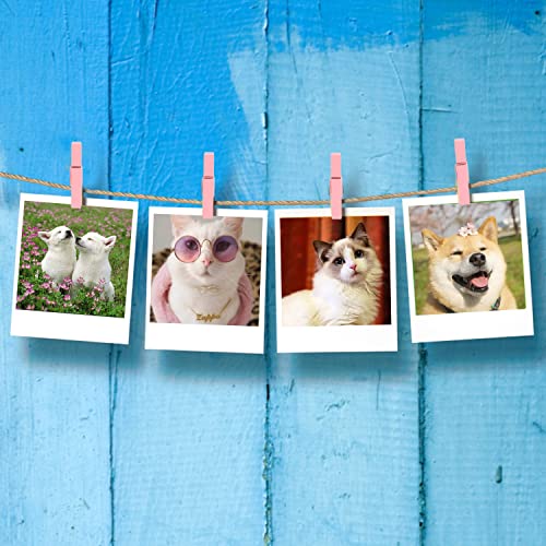 Kimober 1.77Inch Wooden Clothespins,Pink Craft Wood Clothes Pins Pegs Clips For Hanging Photos,Paper Crafts,100Pcs #TOP4